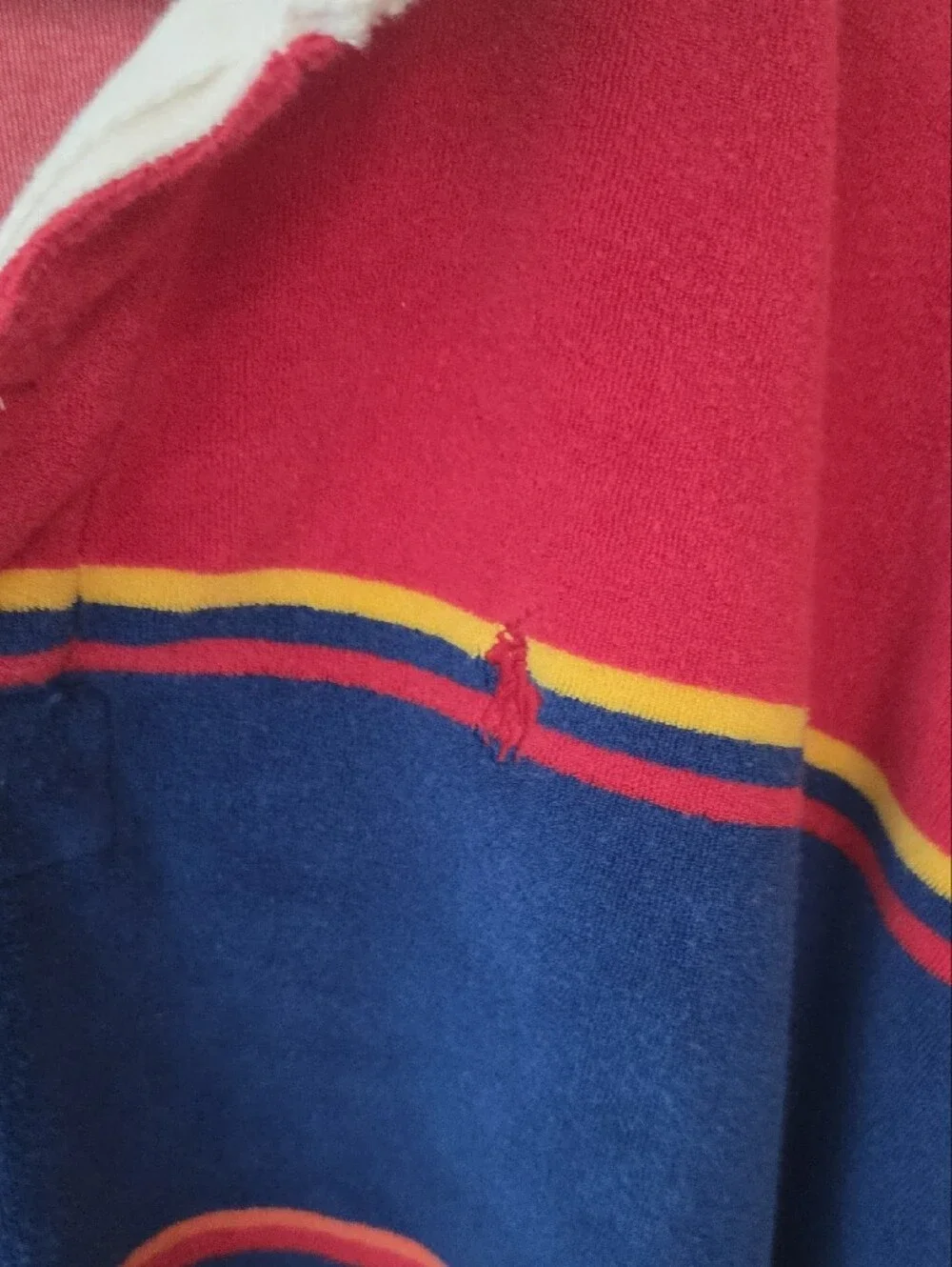 Polo by Ralph Lauren Bold Multicolor Striped V-Neck Rugby Sweater